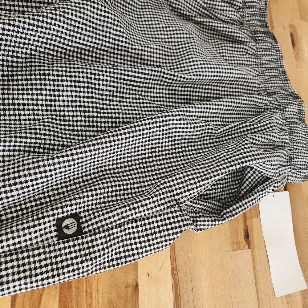 CHEF WORKS Chef Pants Mens Size 4XL Black/White Gingham Check NWT